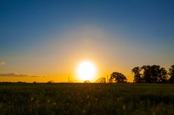 Solnedgang med Heide Park i baggrunden, Soltau