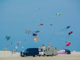 Dragefestival på Rømø med drager på stranden
