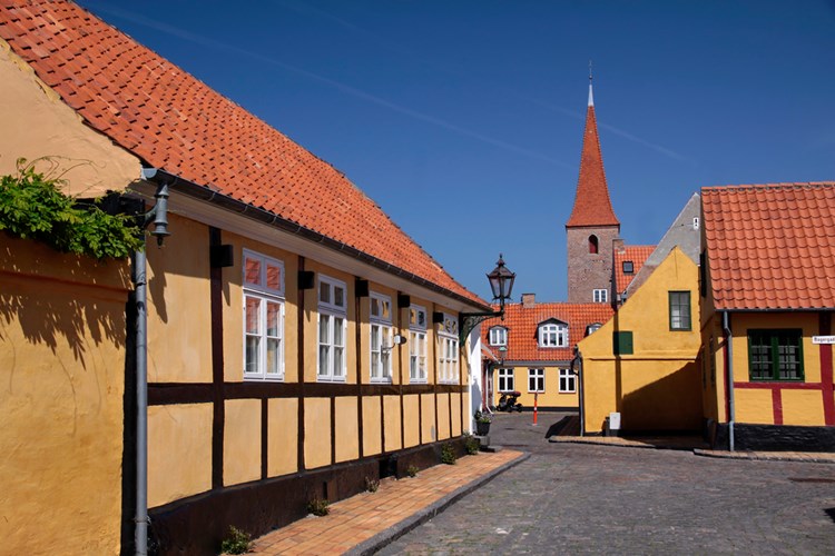 Historisk bymidte i Rønne på Bornholm