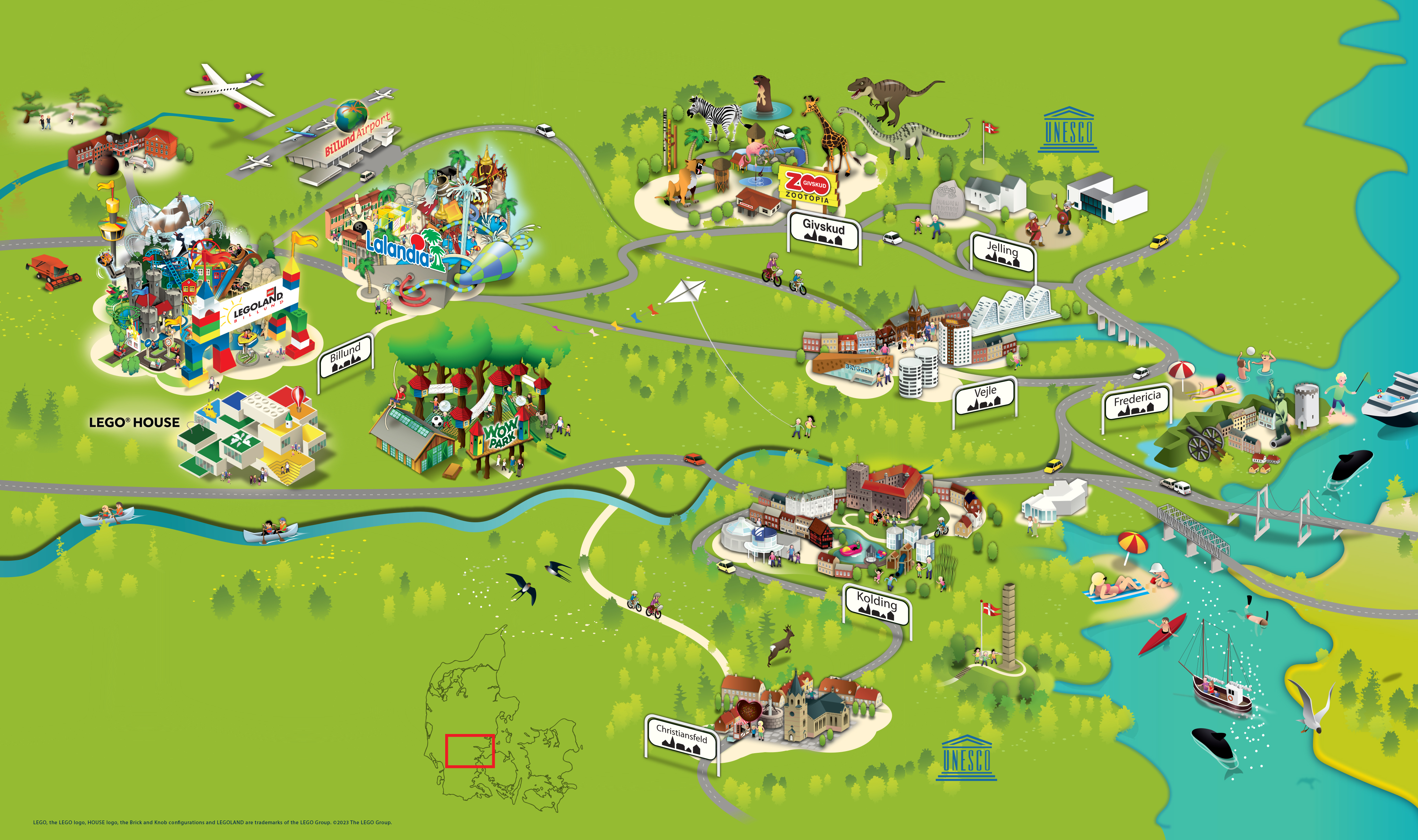 Kort over LEGOLAND® Billund Resort - Trekantområdet