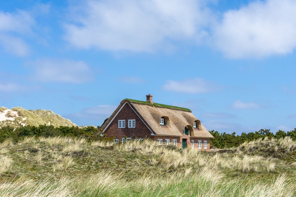 Stråtækt hus på Fanø