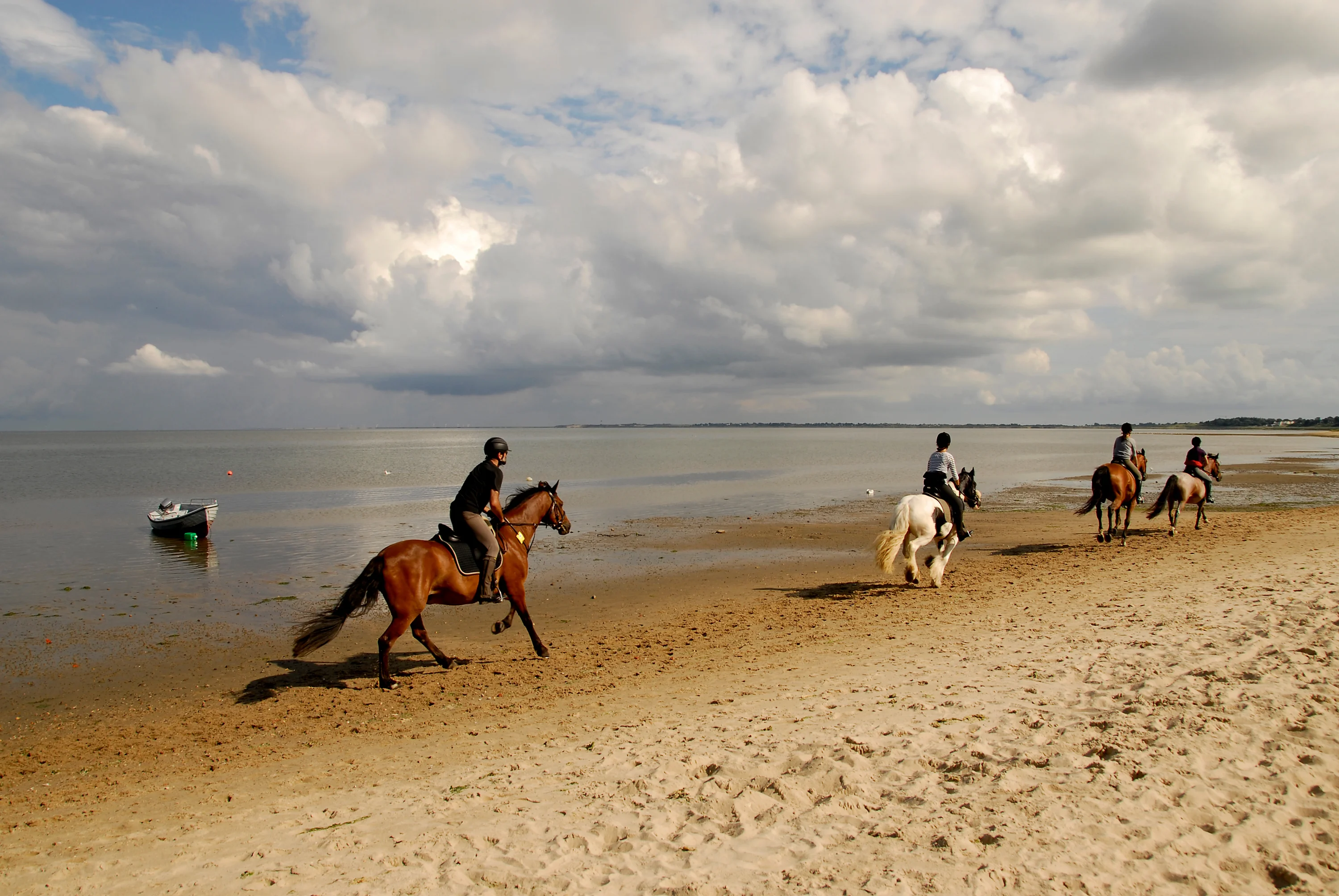 Ryttere på stranden på Sylt