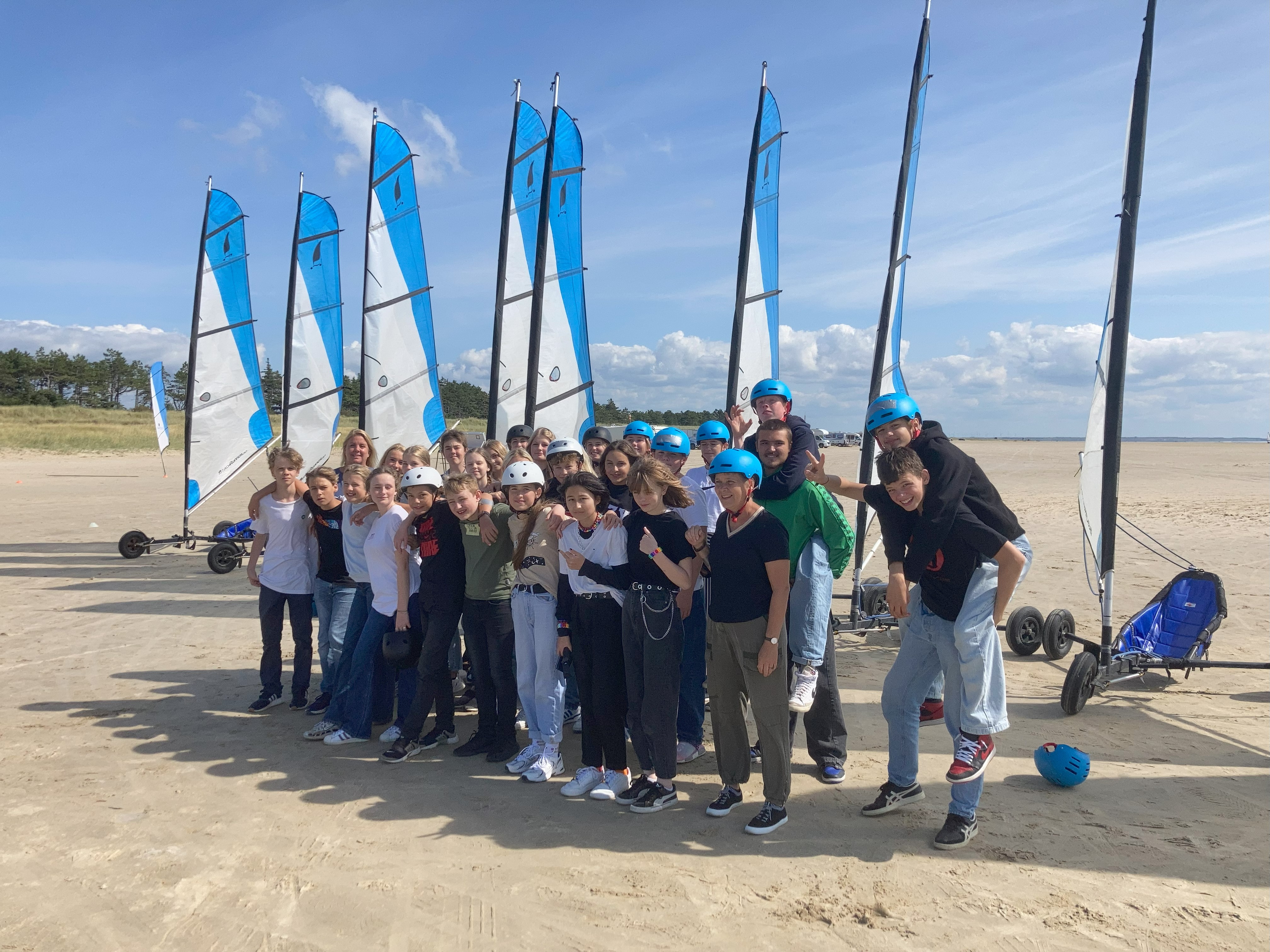 Instruktører og deltagere på stranden på Rømø 