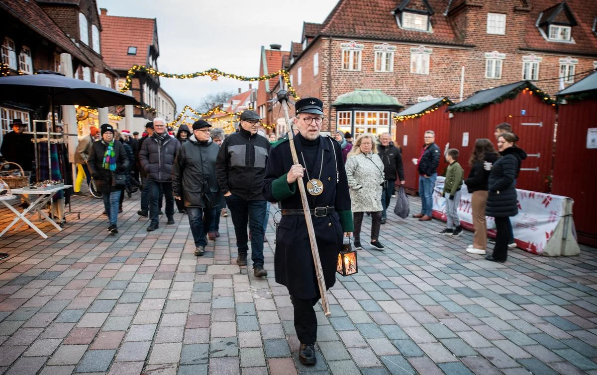 Vægterrundgang gennem den gamle by i Ribe